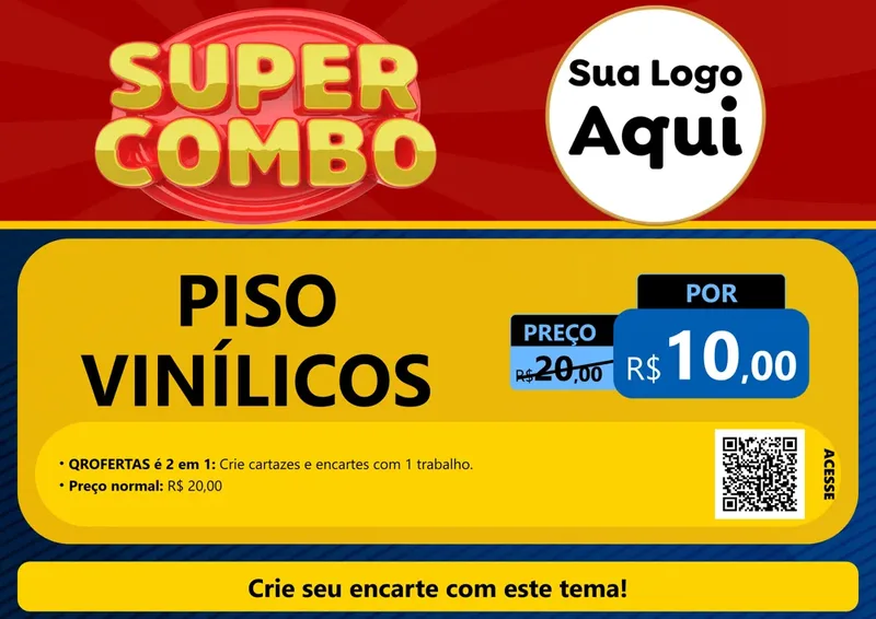 Modelo de Cartaz para Cartaz A4 Horizontal com o tema Super Combo para Material para Construção