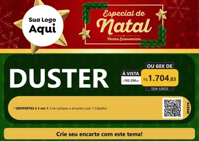 Modelo de Cartaz para Cartaz A4 Horizontal com o tema Especial de Natal para Concessionaria de Carros