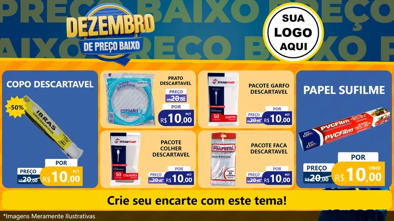 Modelo de TV para TV Horizontal com o tema Dezembro de Preço Baixo para Embalagens