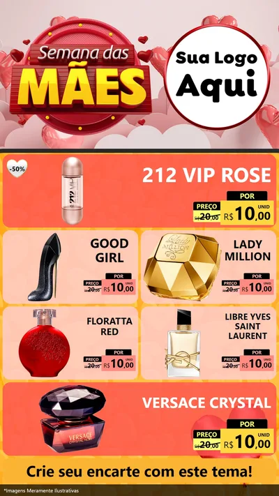 Modelo de TV para TV Vertical com o tema Semana das Mães para Perfumes
