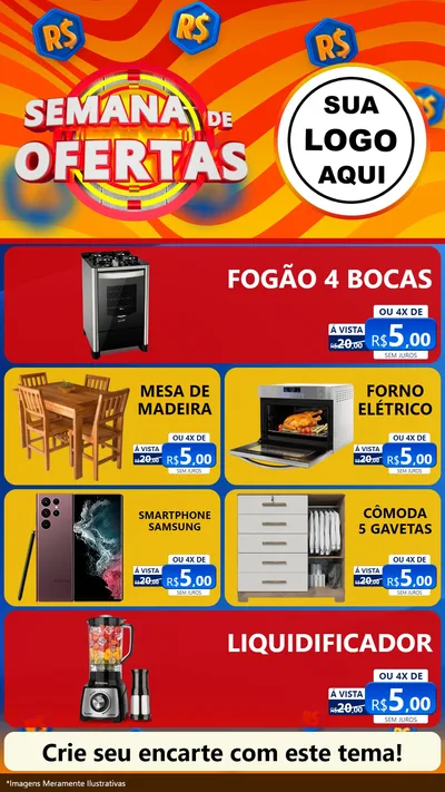 Modelo de TV para TV Vertical com o tema Semana de Ofertas para Móveis e Eletro