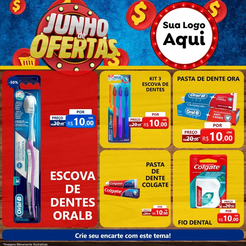 Modelo de Rede Social para Feed Facebook com o tema Junho de Ofertas para Higiene Pessoal