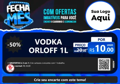 Modelo de Cartaz para Cartaz A4 Horizontal com o tema Fecha Mês para Distribuidora de bebidas