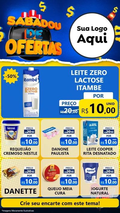 Modelo de Rede Social para Stories com o tema Sabadou de Ofertas para Frios e Laticínios