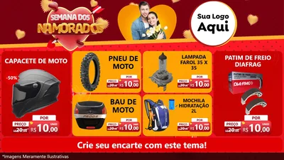 Modelo de TV para TV Horizontal com o tema Semana dos Namorados para Moto peças