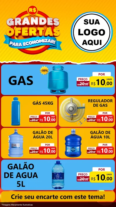 Modelo de TV para TV Vertical com o tema Grandes Ofertas Para Economizar! para Água e gás