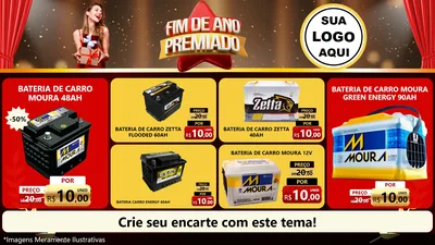 Modelo de TV para TV Horizontal com o tema Fim de Ano Premiado para Baterias Elétricas