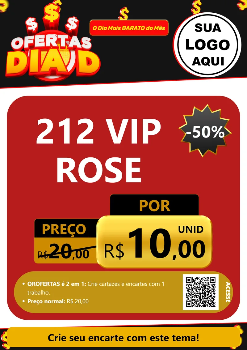 Modelo de Cartaz para Cartaz A4 Vertical com o tema Ofertas Dia D para Perfumes