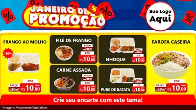 Modelo de TV para TV Horizontal com o tema Janeiro de Promoção para Restaurante