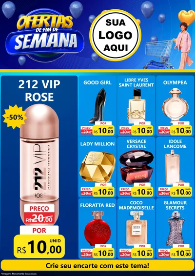 Modelo de Encarte para Encarte A4 Vertical com o tema Ofertas de Fim de Semana para Perfumes