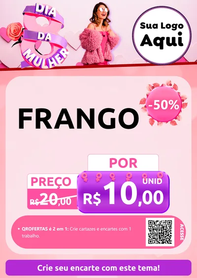 Modelo de Cartaz para Cartaz A4 Vertical com o tema Dia da Mulher para Assados