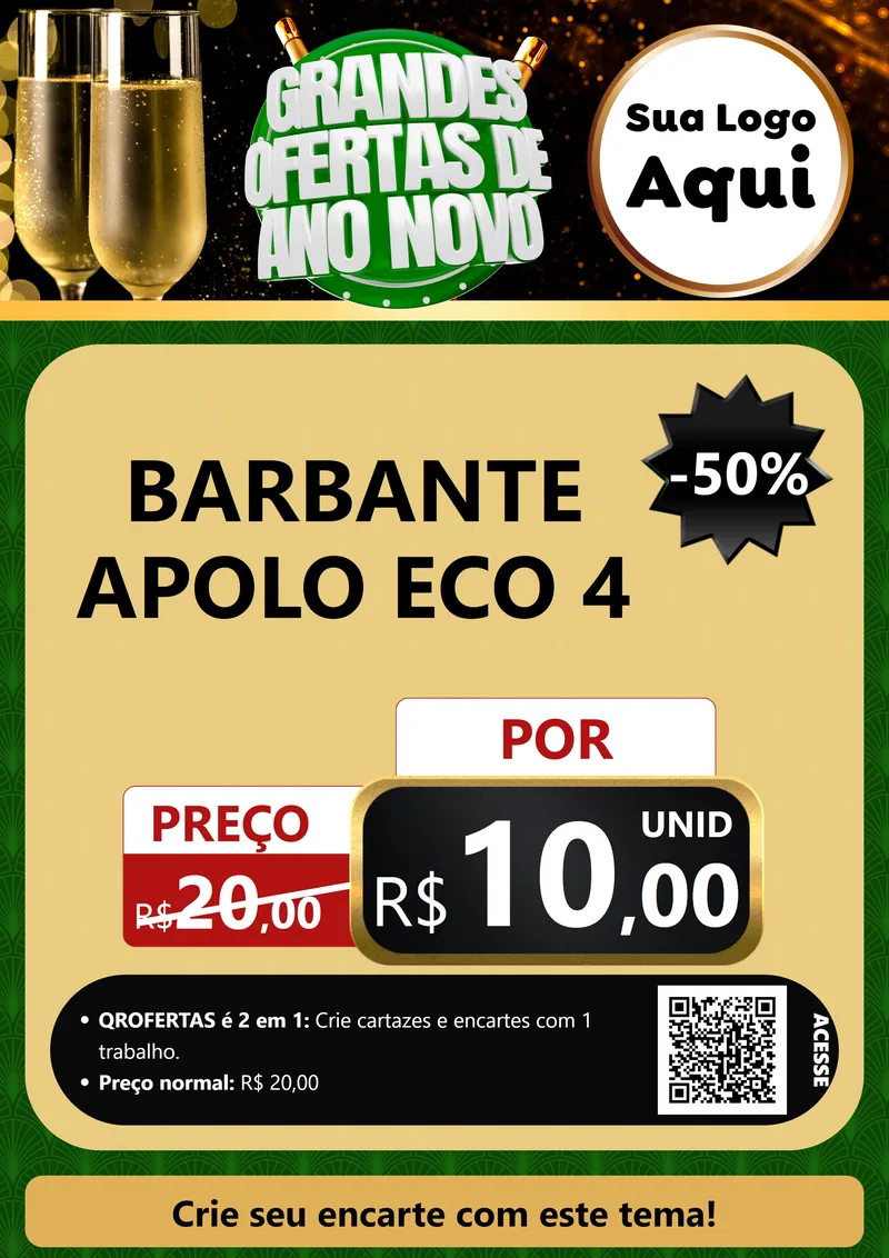 Modelo de Cartaz para Cartaz A4 Vertical com o tema Grandes Ofertas de Ano Novo para Armarinho e Aviamentos