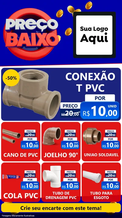 Modelo de Rede Social para Stories com o tema Preço Baixo para Tubos e conexões