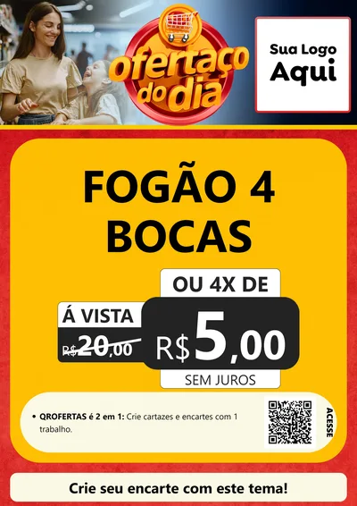 Modelo de Cartaz para Cartaz A4 Vertical com o tema Ofertaço Do Dia para Móveis e Eletro
