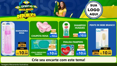 Modelo de TV para TV Horizontal com o tema Ofertas Proclamação da República para Bebês