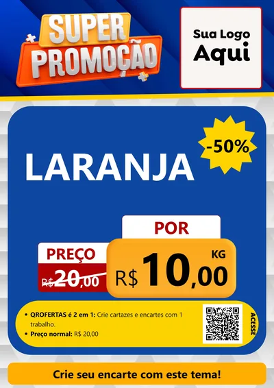 Modelo de Cartaz para Cartaz A4 Vertical com o tema Super Promoção para Hortifrúti