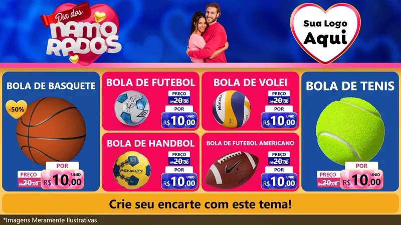 Modelo de TV para TV Horizontal com o tema Dia dos namorados para Artigos Esportivos