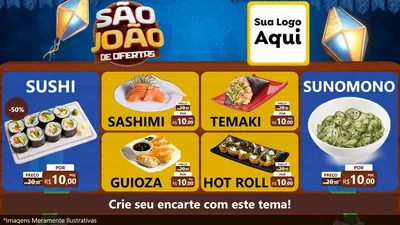 Modelo de TV para TV Horizontal com o tema São João Ofertas Imbatíveis! - Junina para Comida japonesa