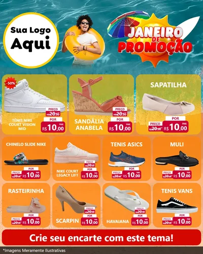 Modelo de Rede Social para Feed Instagram com o tema Janeiro de Promoção para Calçados