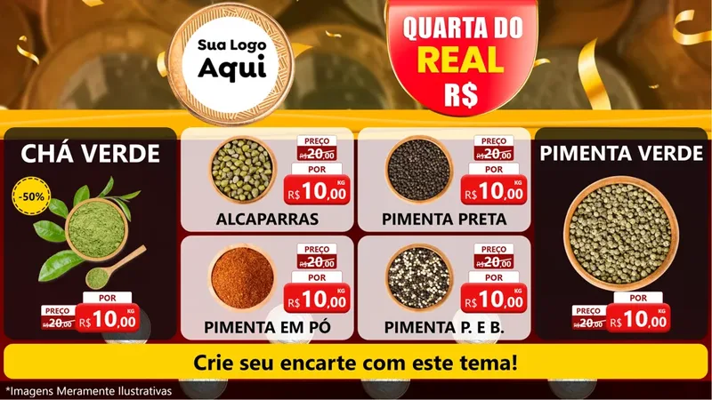 Modelo de TV para TV Horizontal com o tema Quarta do Real para Produtos Naturais