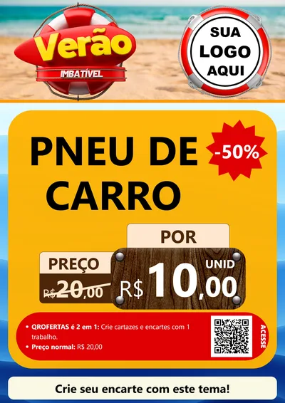 Modelo de Cartaz para Cartaz A4 Vertical com o tema Verão Imbatível para Auto peças