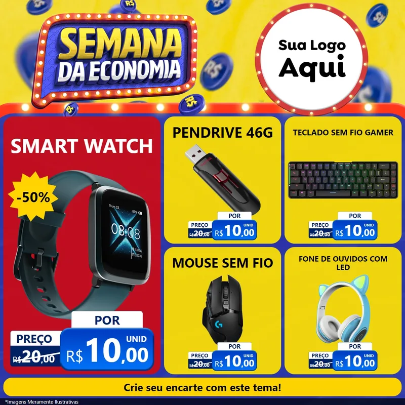Modelo de Rede Social para Feed Facebook com o tema Semana da Economia para Informática