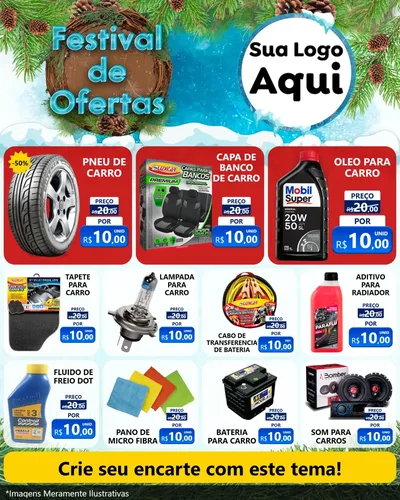 Modelo de Rede Social para Feed Instagram com o tema Festival de Ofertas - Inverno para Auto peças
