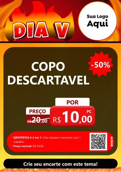 Modelo de Cartaz para Cartaz A4 Vertical com o tema Dia V para Embalagens