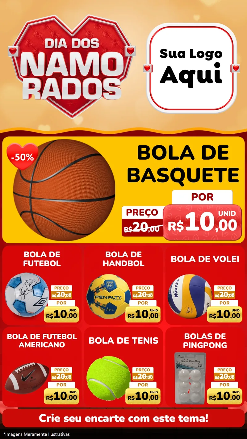 Modelo de Rede Social para Stories com o tema Dia dos Namorados para Artigos Esportivos