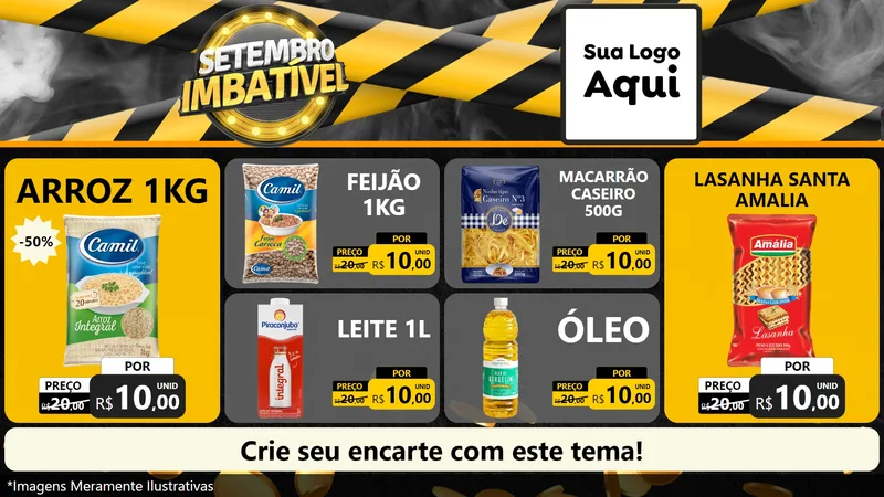 Modelo de TV para TV Horizontal com o tema Setembro Imbatível para Supermercado