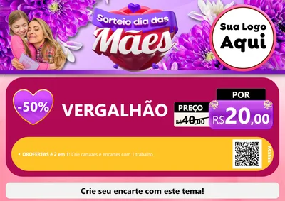 Modelo de Cartaz para Cartaz A4 Horizontal com o tema Sorteio Dia das Mães para Ferragens