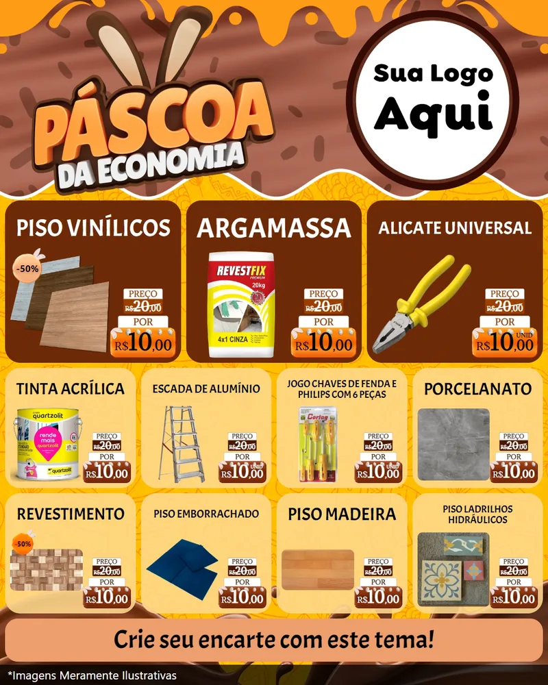 Modelo de Rede Social para Feed Instagram com o tema Páscoa da Economia para Material para Construção