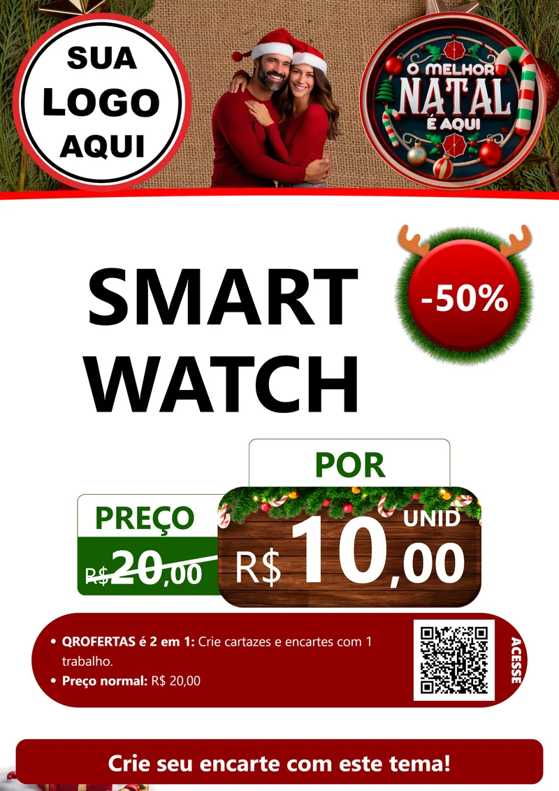 Modelo de Cartaz para Cartaz A4 Vertical com o tema O Melhor Natal É Aqui para Informática