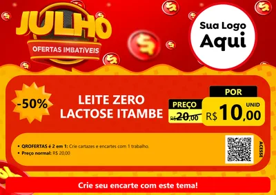 Modelo de Cartaz para Cartaz A4 Horizontal com o tema Julho Ofertas Imbatíveis para Frios e Laticínios