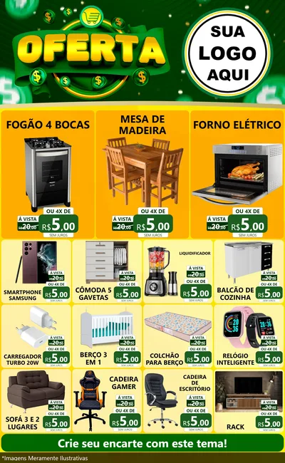 Modelo de Encarte para Encarte Grande com o tema Oferta para Móveis e Eletro