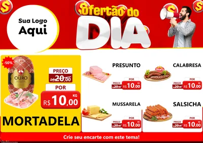 Modelo de Encarte para Encarte A4 Horizontal com o tema Ofertão do dia para Frios e Laticínios