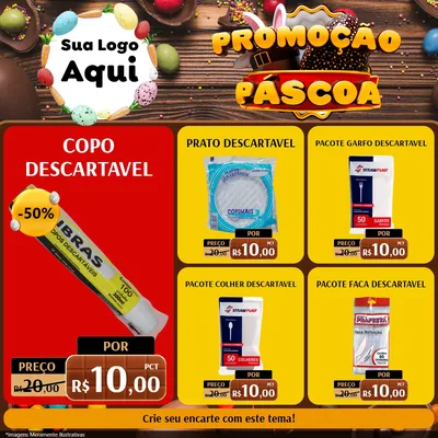 Modelo de Rede Social para Feed Facebook com o tema Promoção Páscoa para Embalagens