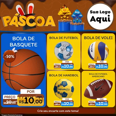 Modelo de Rede Social para Feed Facebook com o tema Páscoa para Artigos Esportivos