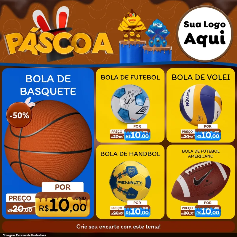 Modelo de Rede Social para Feed Facebook com o tema Páscoa para Artigos Esportivos
