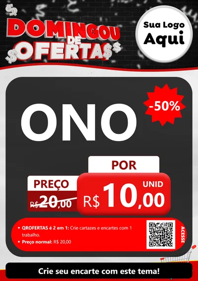 Modelo de Cartaz para Cartaz A4 Vertical com o tema Domingou de Ofertas para Óticas