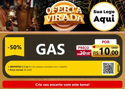 Modelo de Cartaz para Cartaz A4 Horizontal com o tema Oferta da Virada para Água e gás