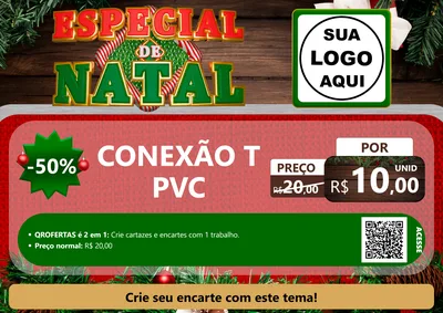 Modelo de Cartaz para Cartaz A4 Horizontal com o tema Especial de Natal para Tubos e conexões