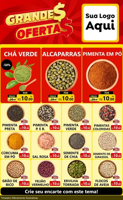 Modelo de Encarte para Encarte Grande com o tema Grandes Ofertas para Produtos Naturais