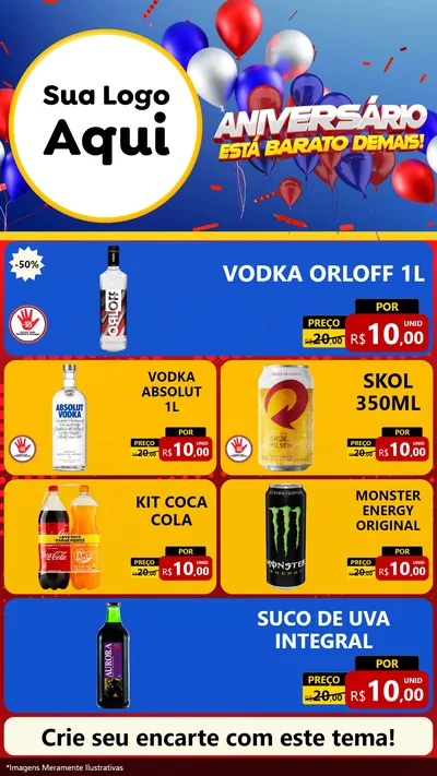Modelo de TV para TV Vertical com o tema Aniversário para Distribuidora de bebidas