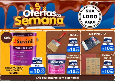 Modelo de Encarte para Encarte A4 Horizontal com o tema Ofertas da Semana - Páscoa para Tintas e Ferramentas