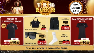 Modelo de TV para TV Horizontal com o tema Fim de Ano de Ofertas para Roupas e acessórios