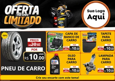 Modelo de Encarte para Encarte A4 Horizontal com o tema Oferta Por Tempo Limitado - Motopeças para Auto peças