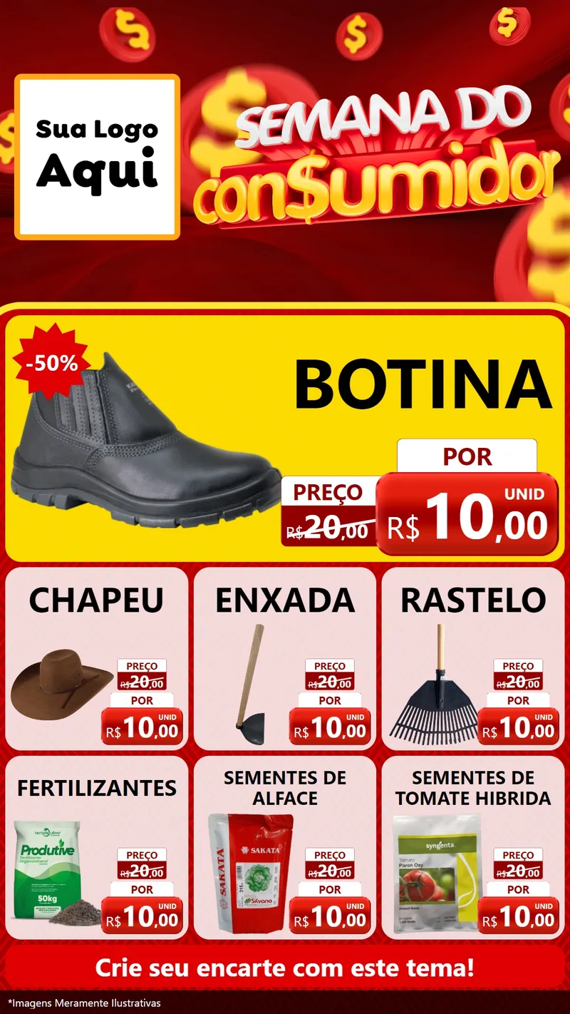 Modelo de Rede Social para Stories com o tema Semana do Consumidor para Agropecuária