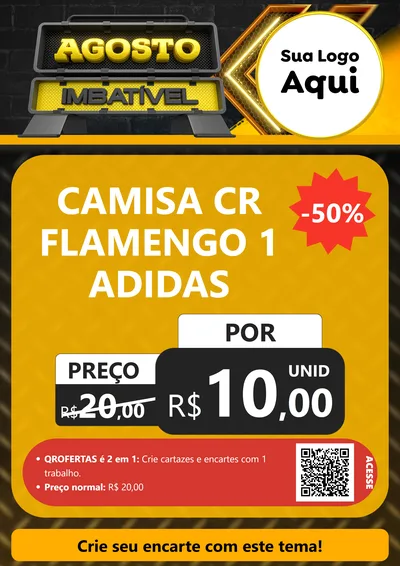 Modelo de Cartaz para Cartaz A4 Vertical com o tema Agosto Imbatível para Roupas e acessórios
