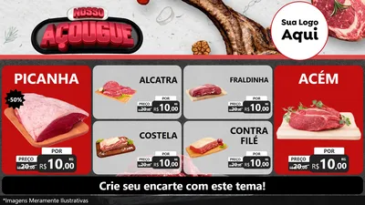 Modelo de TV para TV Horizontal com o tema Nosso Açougue para Açougue